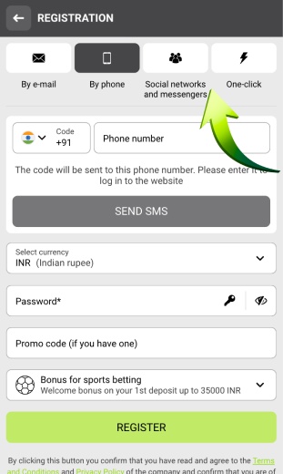 choose the registration method